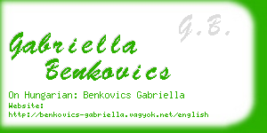 gabriella benkovics business card